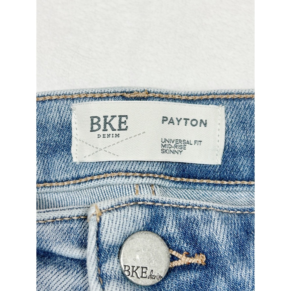 BKE Payton Mid Rise Skinny Jeans Light Wash Raw Hem 28x30 Womens Light Blue - Picture 6 of 12